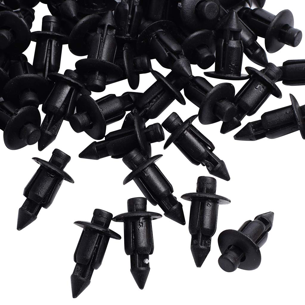 SHANGHh 100pcs 6mm Push Rivet Clips Rivet Fasteners Mud Flaps Bumper Fender Clips