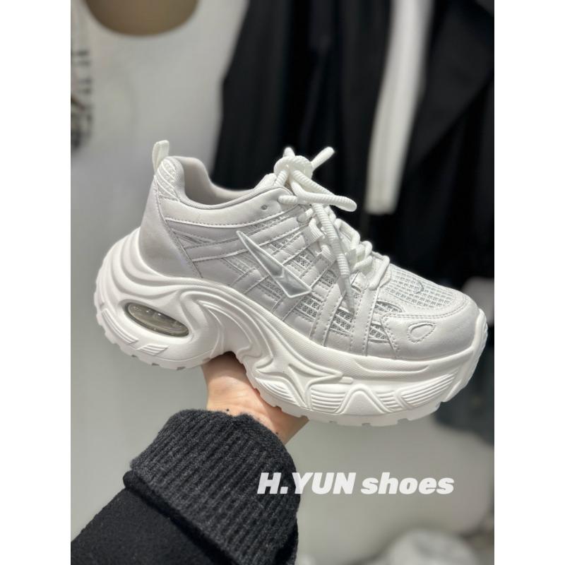 

Trendy platform dad shoes women s spring new small height increase polish sports shoes casual shoes tide 35 бежевый