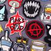Punk-Aufnäher zum Aufbügeln für Kleidung Hip-Hop Bestickte Aufnäher auf Kleidung Tier-Stickerei-Aufnäher Klettverschluss-Aufkleber Abzeichen