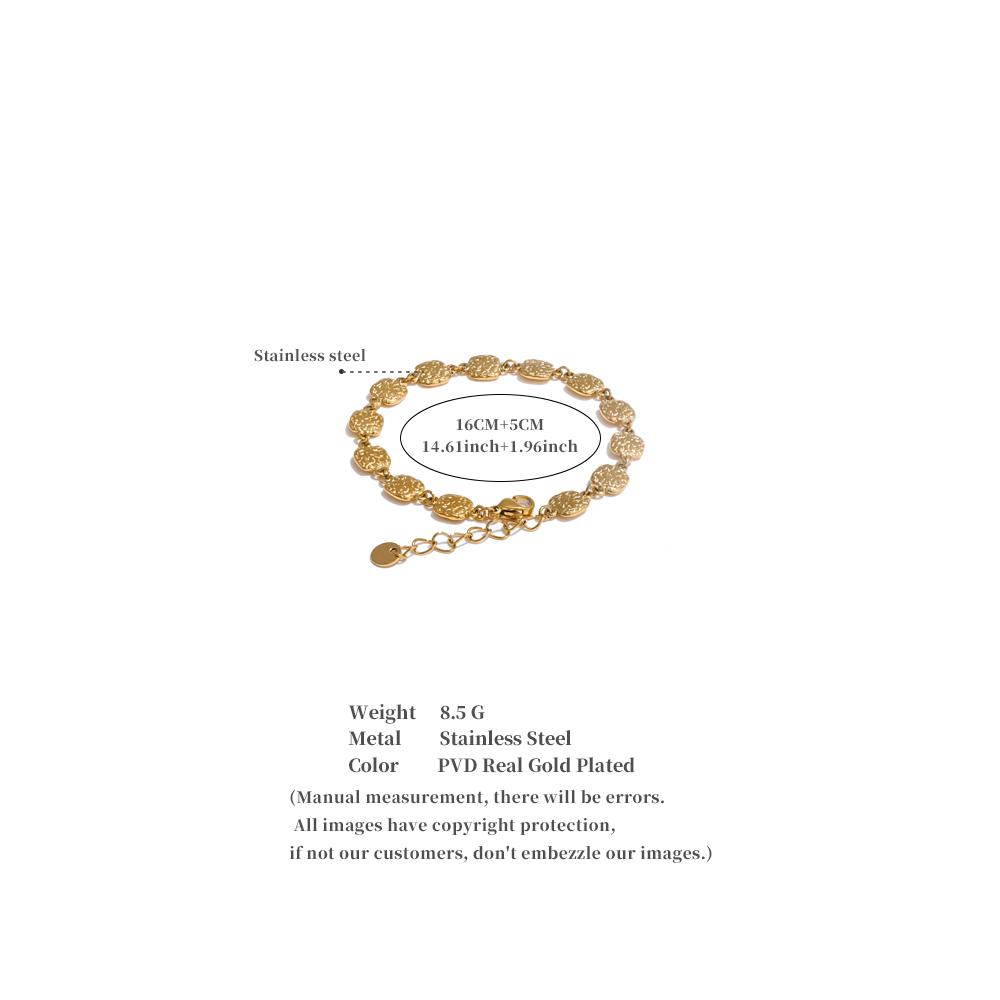 Yhpup Fashion Stainless Steel Square Chain Bracelet Bangle for Women Rust Proof Personalized Charm Wrist Jewellery Gift