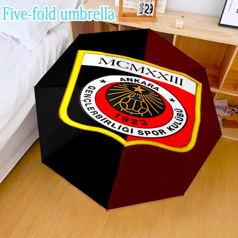 Genkelbigli Club Sports Mini Umbrella, 5-Fold, Lightweight, Retractable Umbrella Features 8 Ribs, Ideal for Outdoor Use Fan Gifts