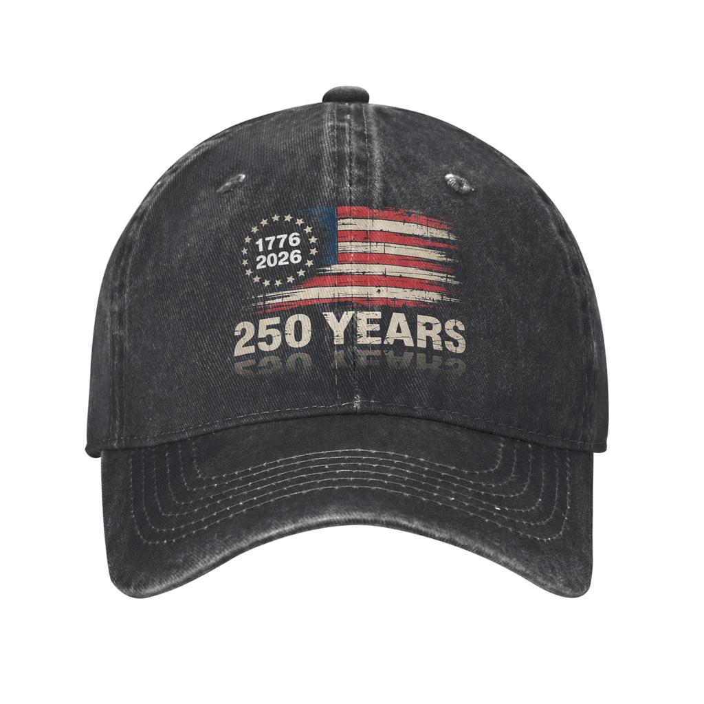 250 Years American Anniversary Print Cap Men Women Cotton  Trucker Hat Lerisure Wear Baseball Cap Adjustable