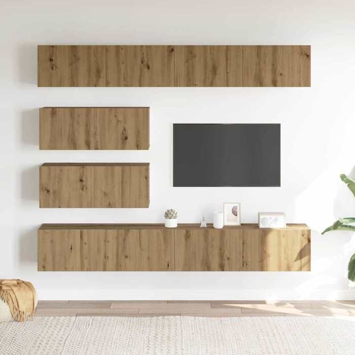 VidaXL Ensemble de meuble TV mural 6 pcs chêne artisanal, meuble TV, meuble multimédia, console TV, meuble hifi, centre de 3329150
