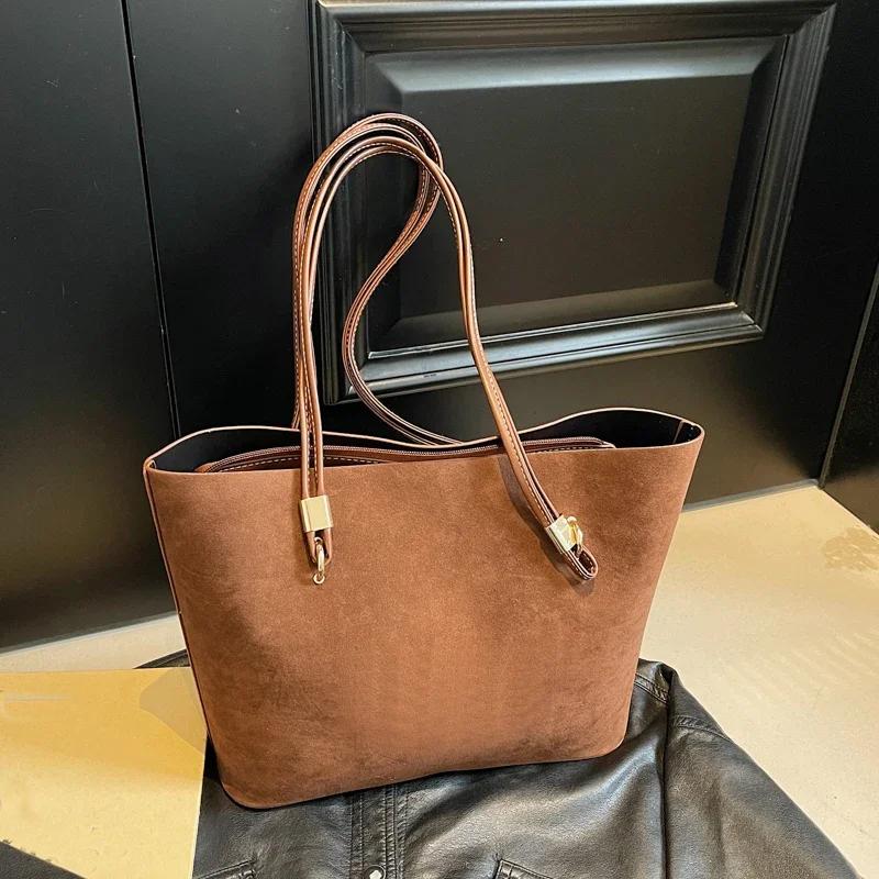 

Ретро-сумки из искусственной кожи для женщин 2024 года, зимняя новая женская сумка-тоут Y2K, женская сумка через плечо, однотонные сумки коричневый