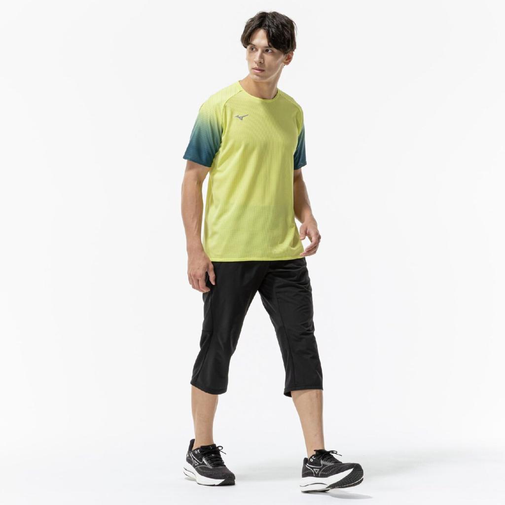 Training Wear Dry Aeroflow Easy To Highly Fortune Size M [Mizuno] T-Shirt, Move, Breathable, 32MAD020, Men's, Yellow,