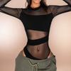 High Waist Mesh Thin Shapewear Seamless Underwear for Women Long Sleeve Lace Jumpsuit  Gifts