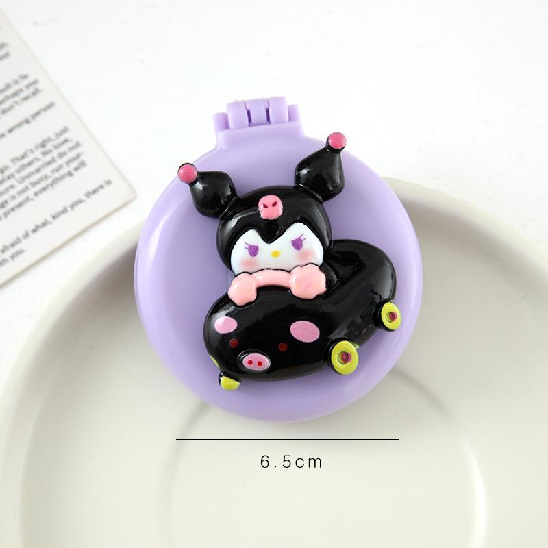 Cute Cartoon Folding Massage Comb for Girls - Portable Round Air Cushion Design