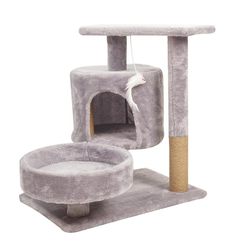 Kratzbaum Turm Für Indoor-Katzen – Mit Sisal-Kratzpfosten, Gemütlicher Plattform & Spielball, Hellgrau