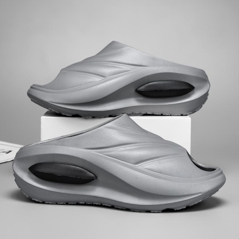 

High elastic slippers 2025 new locomotive sports outdoor men and women wear beach non-slip thick bottom sandals slippers 44-45 серый