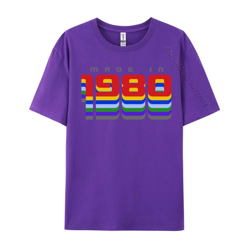 Made In 1980 40th Birthday Cotton Casual Tops Shirt 2024 Newest Student T Shirts Casual Autumn Tshirts