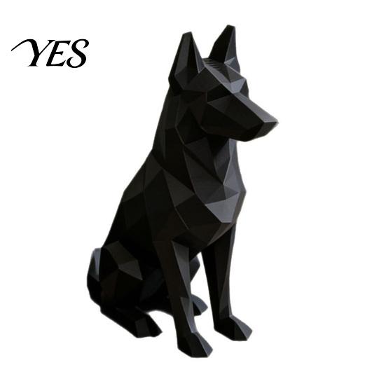 TV Cabinet Decoration 3D Printed Geometric Shepherd Dog Ornament, Minimalist Sculpture for Nordic Light Luxury Home Decor, Entry Desk Accent чёрный
