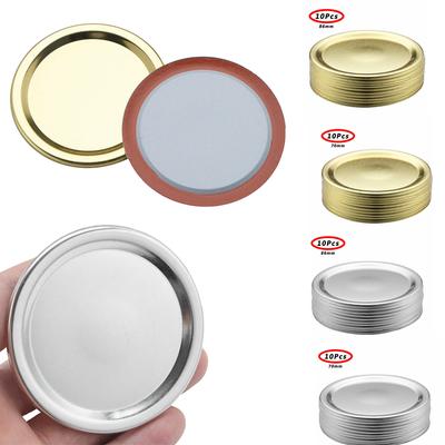 10 Stück Einmachglasdeckel mit normaler Öffnung, geteilter Deckel, Versiegelung, auslaufsicheres Weithalsglas, sichere Einmachglas-Aufbewahrung, feste Kappen, ohne Band