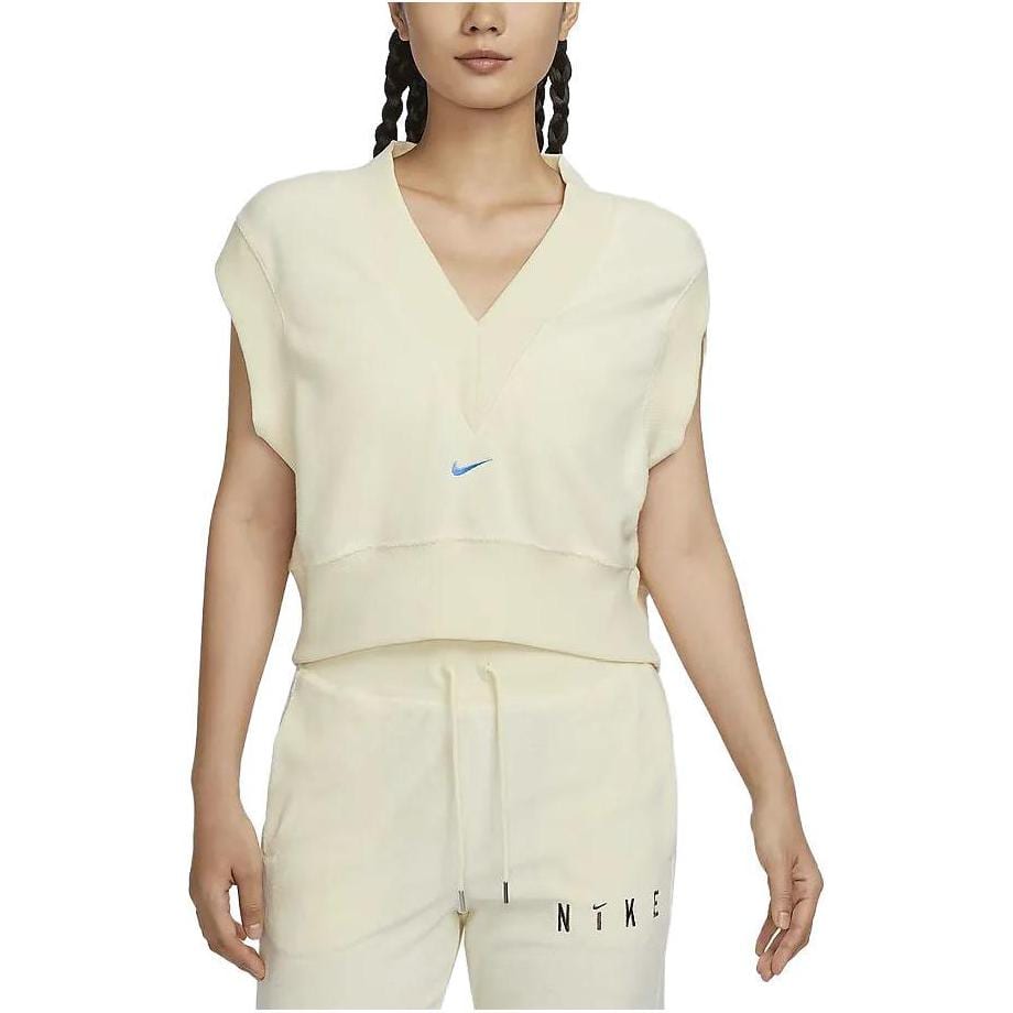 Nike Vests Women's Coconut Milk V Neck Moderate Other FV4010-113