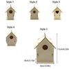 3pcs Minimalist Bird House Wooden Bird Cage Bird Raising Tool Bird Feeder  Outdoor