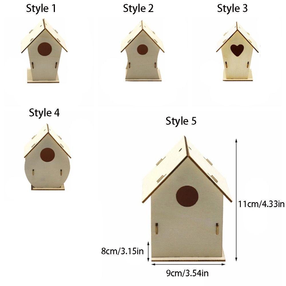 3pcs Minimalist Bird House Wooden Bird Cage Bird Raising Tool Bird Feeder  Outdoor