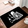 Creative Skeleton Printing Non Slip Small Rug Waterproof Easy Clean Floor Mat for Indoor Outdoor Use Durable Home Decor Novelty