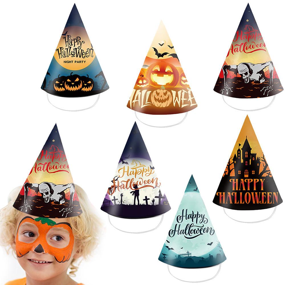 Event Paper Halloween Triangular Hats Set Photo Props And Party Costume Decor