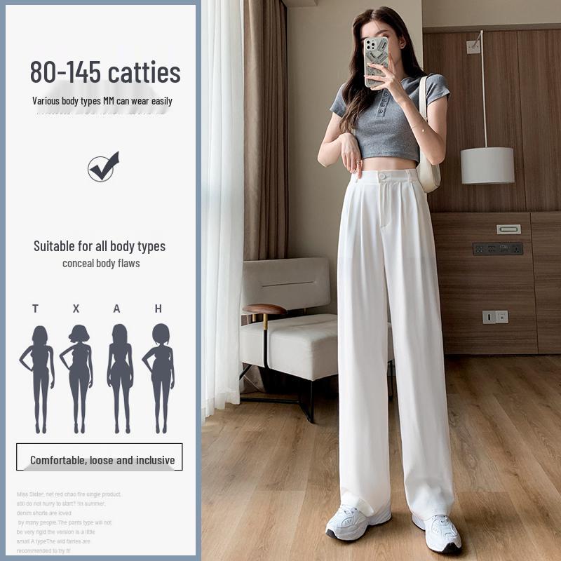 Černé kalhoty s vysokým pasem a širokými nohavicemi pro ženy - Elegantní zeštíhlující oblekové kalhoty na jaro/podzim