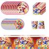 51Pcs The Amazing Digital Circus Tableware W/ Plates Cups Napkins, A Tablecloth