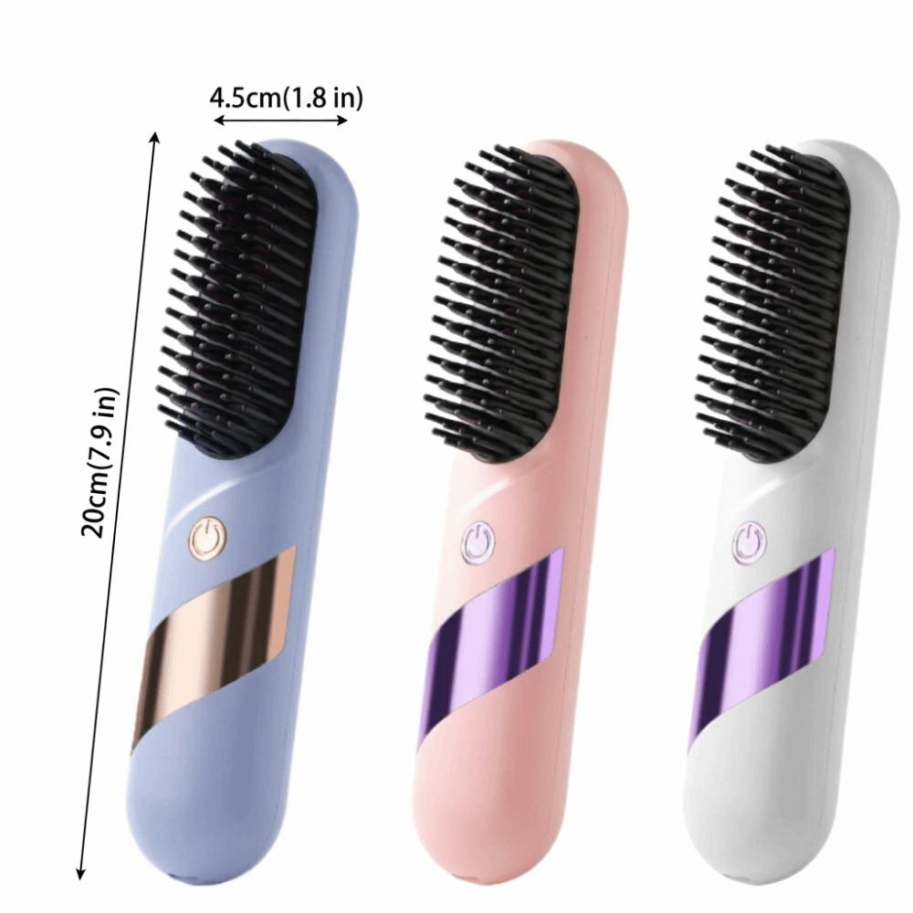 Wireless Hair Straightener Portable Ceramic Heating Comb Hair Styling Brush On The Go