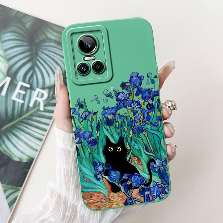 For Realme GT Neo 3 Case RMX3561 RMX3560 Shockproof Cover Fashion Tulip Soft Silicone Matte Phone Cases For Realme GT Neo3 Coque