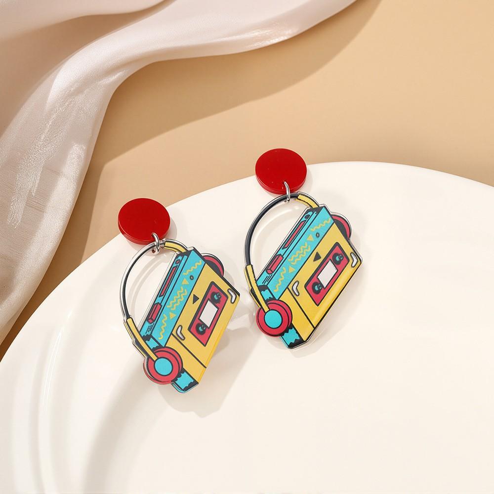 Série Animée pour Enfants Boucles d'Oreilles Dopamine Mignonnes Rétro Uniforme Scolaire Avion en Papier Clous d'Oreille Boucles d'Oreilles Douces Petites Fraîches pour Femme