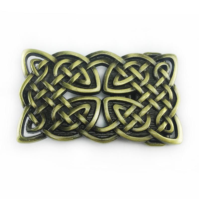 Celtic Knot Western Cowboy Belt Buckle - Rectangular Hollow Design