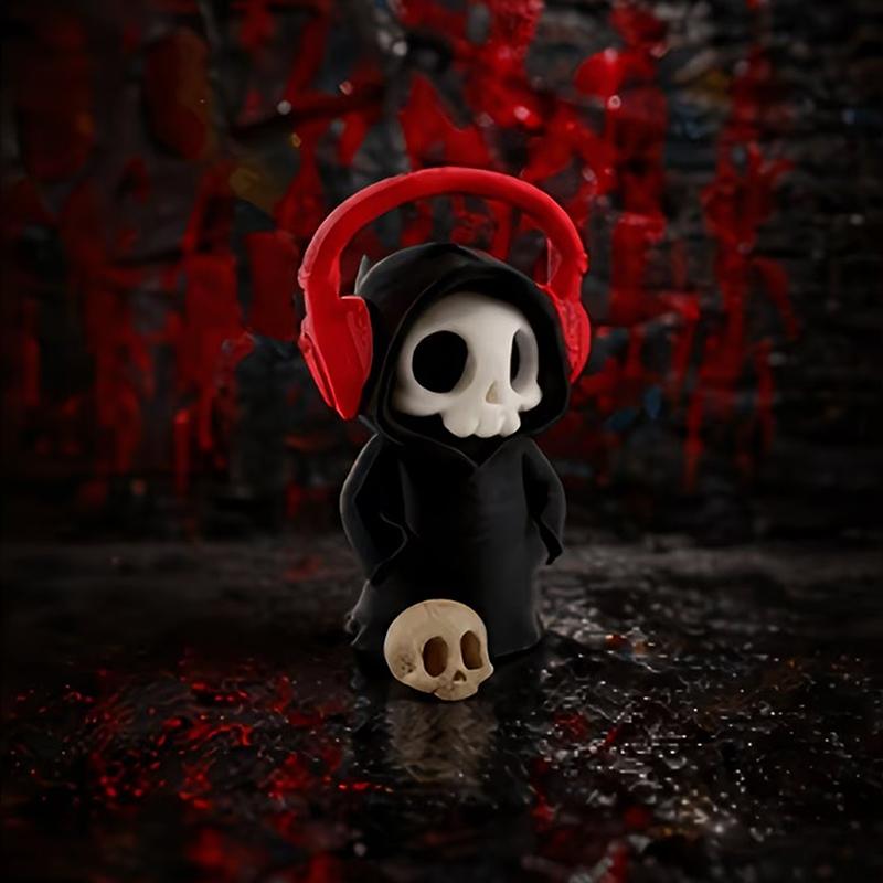 Gothic Grim Reaper Skeleton Figurine Adorable Small Resin Statue Desktop Decor for Study Bedroom Gothic Enthusiasts Gift