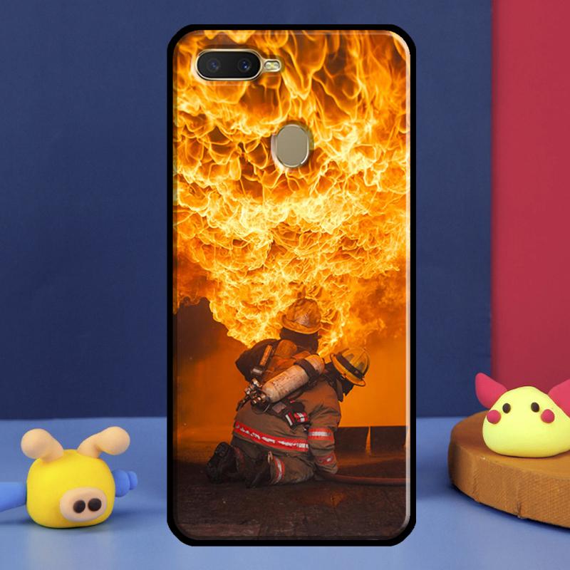 Fire Fighting Hero Case For Oppo A98 A78 A58 A15 A16 A17 A5 A9 A91 A52 A72 A76 A96 A74 A94 A54 S A57 A77 Cover