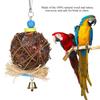 Bird Parrot Chewing Toy Natural Rattan Ball Toys for Small Birds with Paper Strips