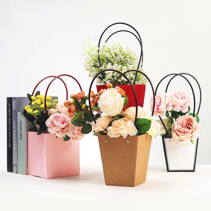 Kraft Paper Floral Gift Bags