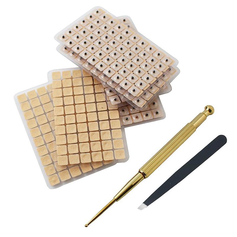 4 in 1 Set Multi-Condition Ohr Samen Akupunktur Aurikulärer Aufkleber Kit 1200 Stück Mit Akupressur Diagramm Pinzette Aurikuläre Sonde