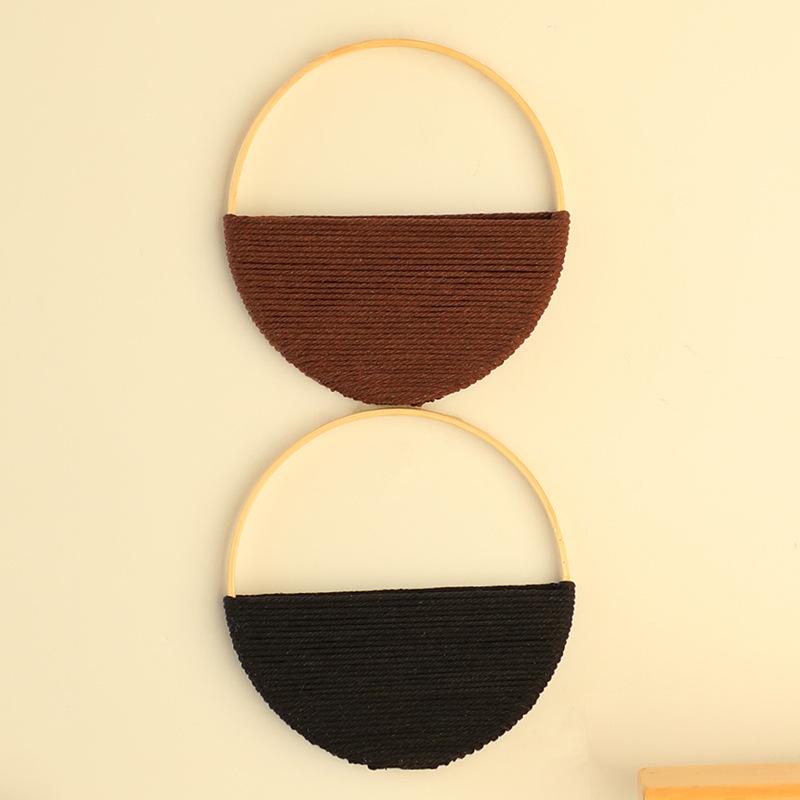 Handmade Bohemian Double Round Light Luxury Wall Shelf Hanging