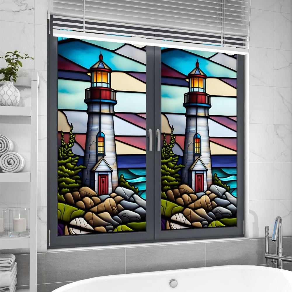 Self-adhesive PVC Static Window Sticker DIY Colorful Glass Window Film  Glass