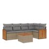 VidaXL Garden Lounge Set with Cushions 6 Pcs, Patio Sofas, Furniture Set, Outdoor Terrace Furniture, Beige 3260036