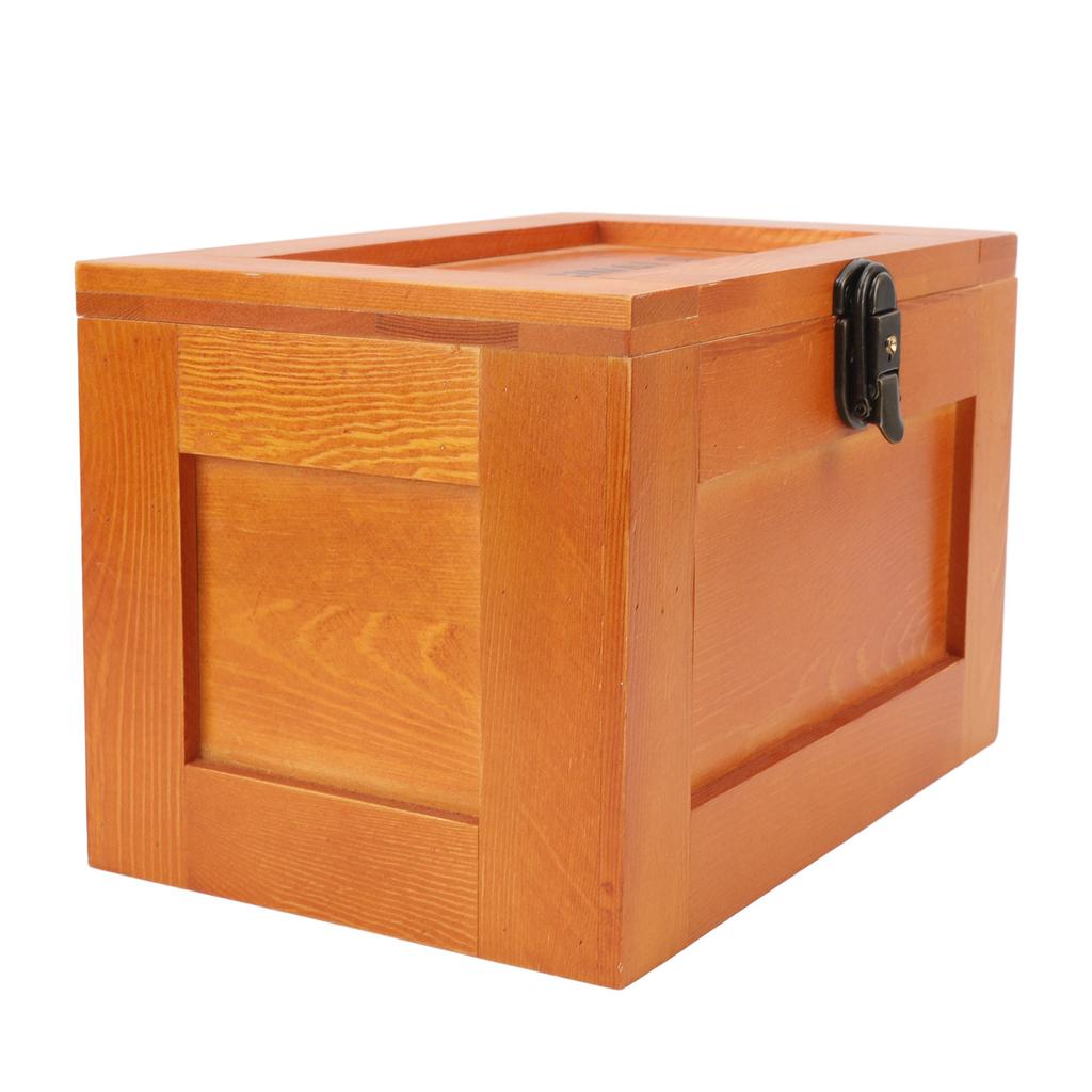 Desktop Wooden Storage Box Multifunctional Wood Container Box with Lock and Keys for Sundries