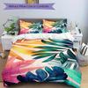 3Pcs Tropical Leaves Printed Bedding Set, Breathable And Soft,(Includes 1 Duvet Cover And 2 Pillowcases, Quilt Not Included) Yy250815177