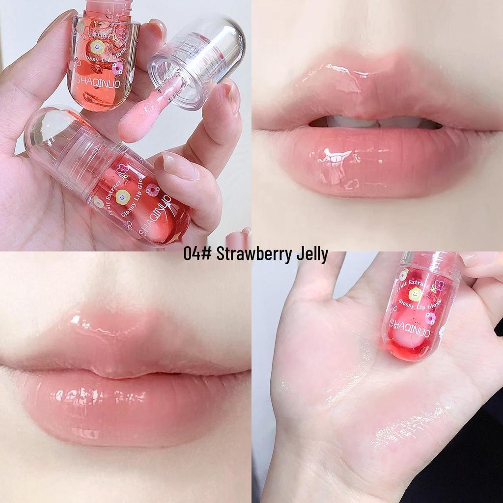 SHAQINUO Strahlendes Frucht-Extrakt Lippenöl-Kapseln: Feuchtigkeitsspendender & Hydratisierender Gloss für rissige Lippen