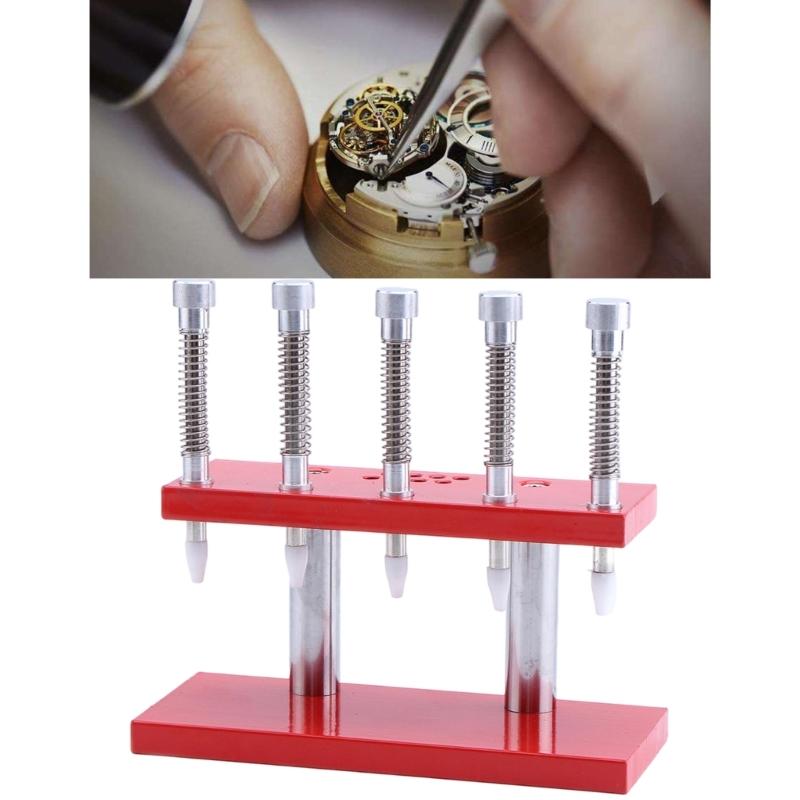 Steel Construction Pin Press with Ergonomic 5 Hole Design Ensuring Slip Resistant Operations in Watch Repair