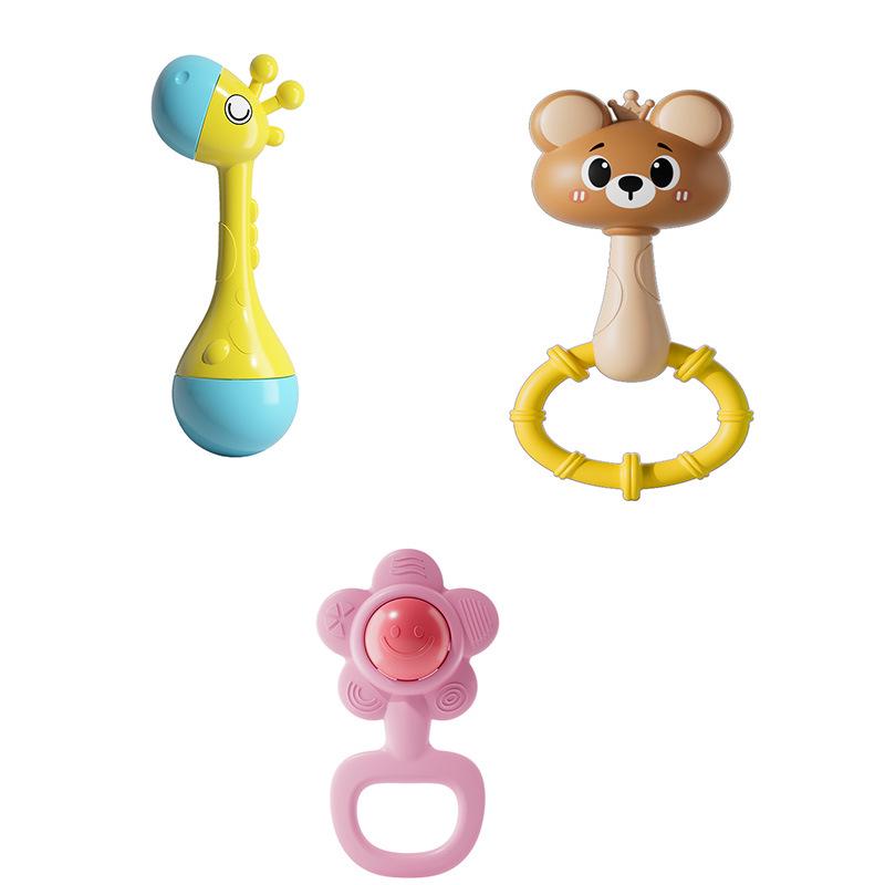 Newborn Baby Hand Rattle Soothing Maraca - Visual Tracking & Grip Training, Early Education Toy for Ages 0-1