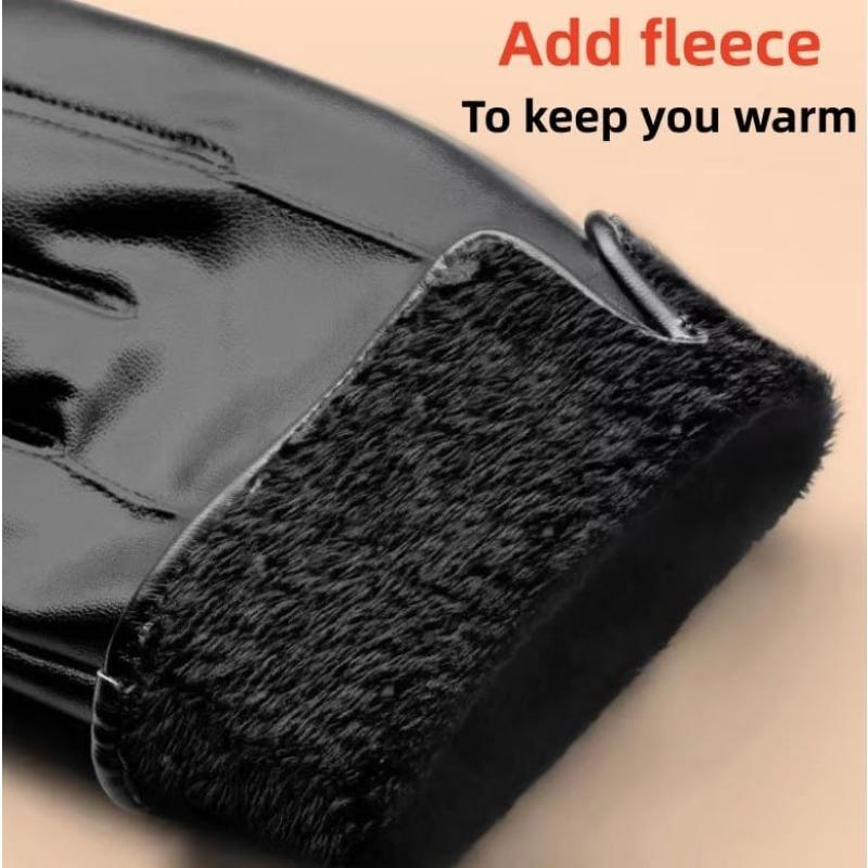 Winter Gloves for Men Genuine Leather Warm Touchscreen Gloves Outdoor Cycling Real Sheepskin Warm Driving Motorcycle Gloves