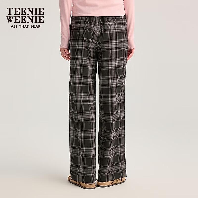 Teenie Weenie Women's Plaid Straight-Leg Casual Pants