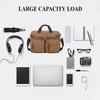 Retro Herren Business Aktentasche Einfache einfarbige Umhängetasche Freizeit Reisetasche Multifunktionale Canvas Tasche Kann Einzel- und Doppelschulter getragen werden
