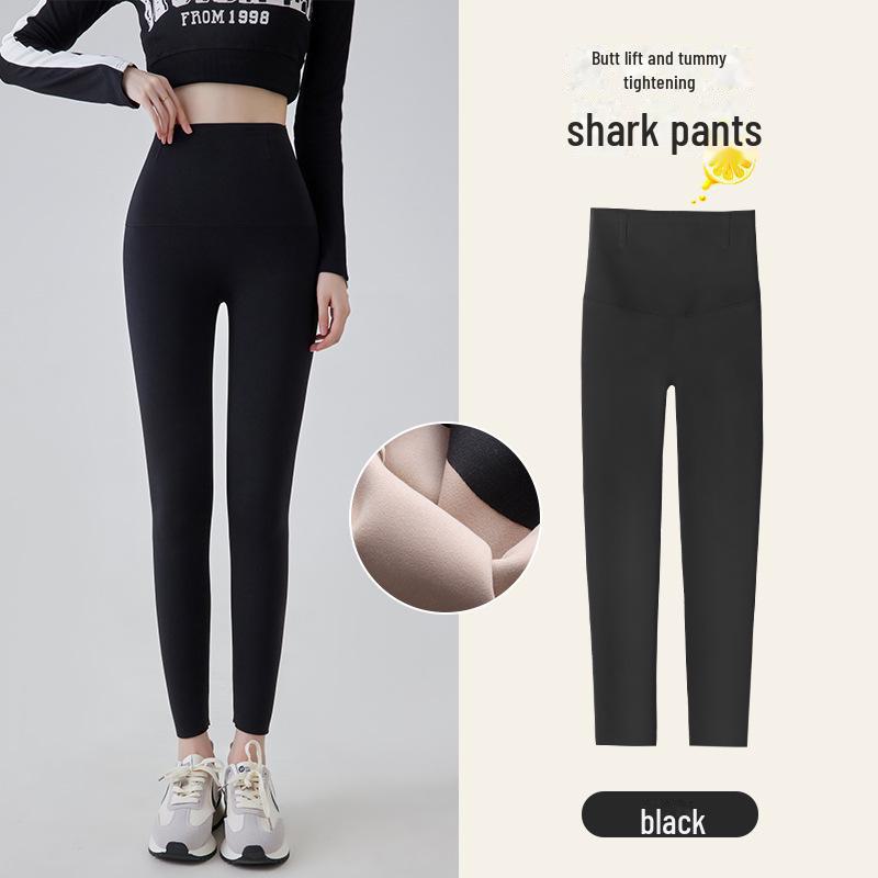 2024 New High-Waist Gray Velvet-Lined Women's Yoga Leggings: Warm Autumn/Winter Wear