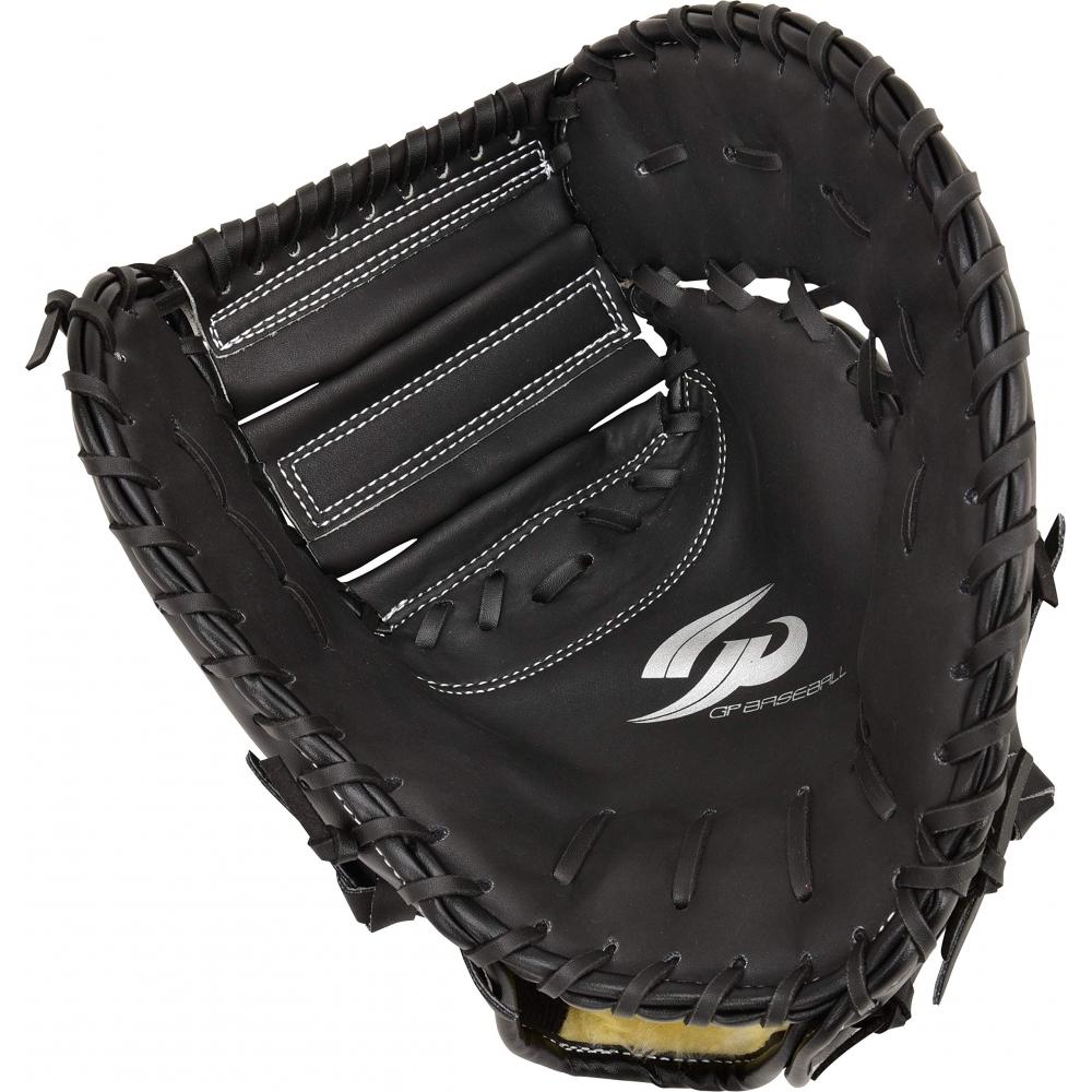 GP Baseball Glove First Mitt for 1st Baseman, Soft Baseball, Grass Baseball, Catch Ball, Black, For Right Throwers 53702, Medium