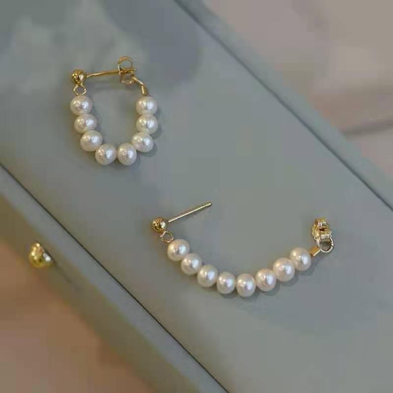 Zhuji Exquisite Freshwater Pearl Earrings – Retro French Niche Ear Cuffs for Women