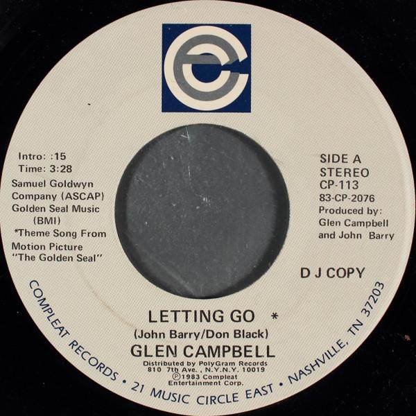 

7inch Record GLEN CAMPBELL - Letting Go CP113PROMO COMPLEAT 1983 US Pop Used