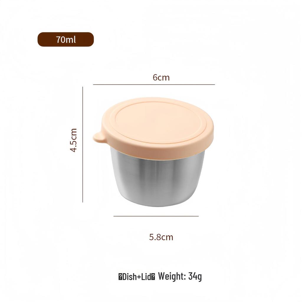 Portable Stainless Steel Sauce Cup with Leak-Proof Silicone Lid - Ideal for Outdoor Salads