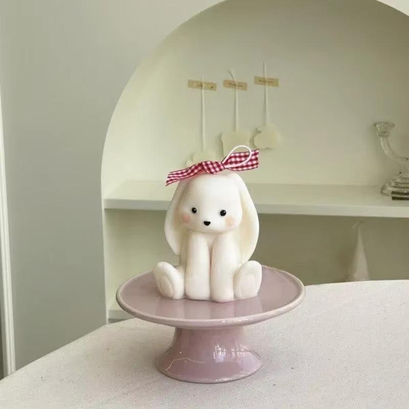 DIY Candle Mold Home Decoration Sitting Lucky Rabbit Silicone Mold 3D Bunny Scented Candle Mould for Wax Aromatherapy Making