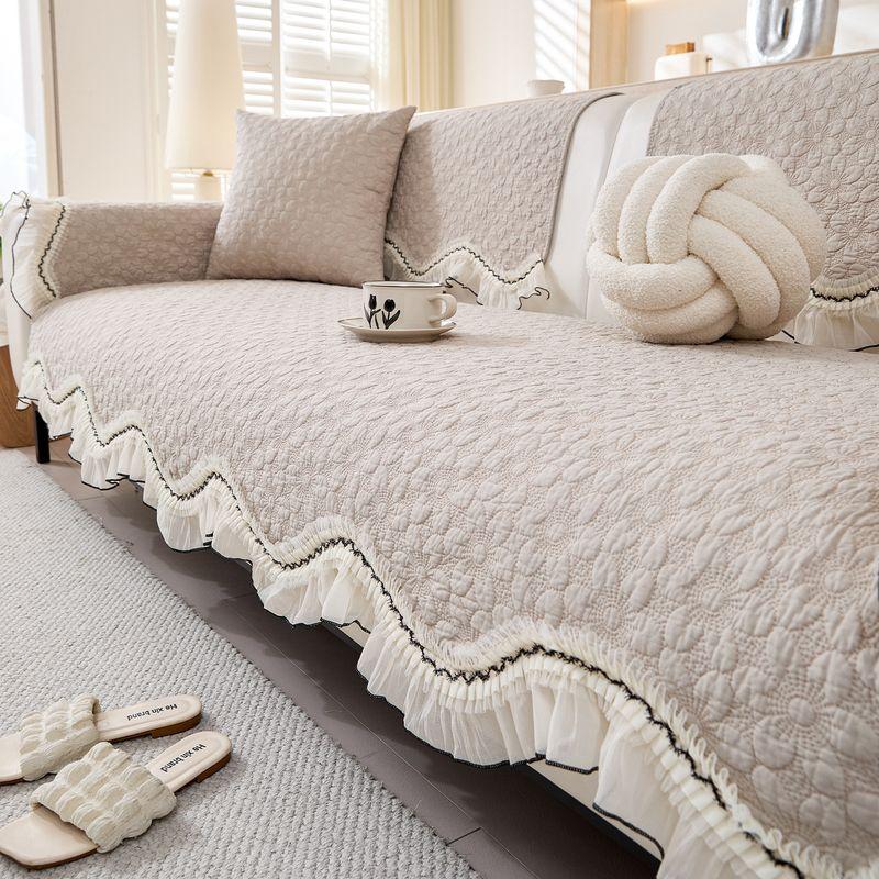 

2025 New Arrival Pastoral Classic Style Pure Cotton Sofa Cushion All Year Round Neutral Non-Slip Seat Cushions Cotton Fabric Craft Slipcover Cover Huayang khakis 70 * 70cm